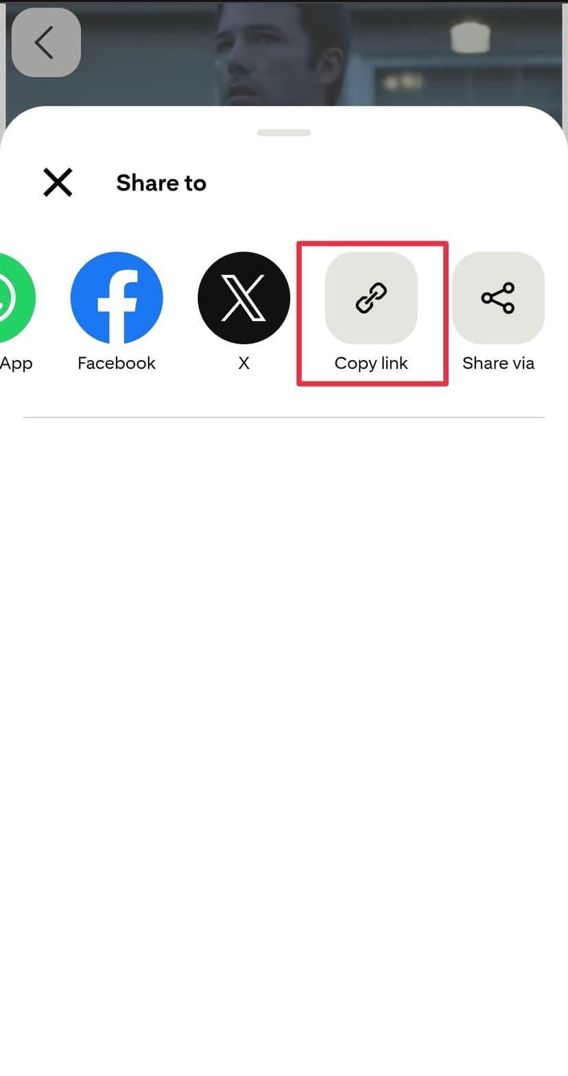 Copy the Pinterest video link